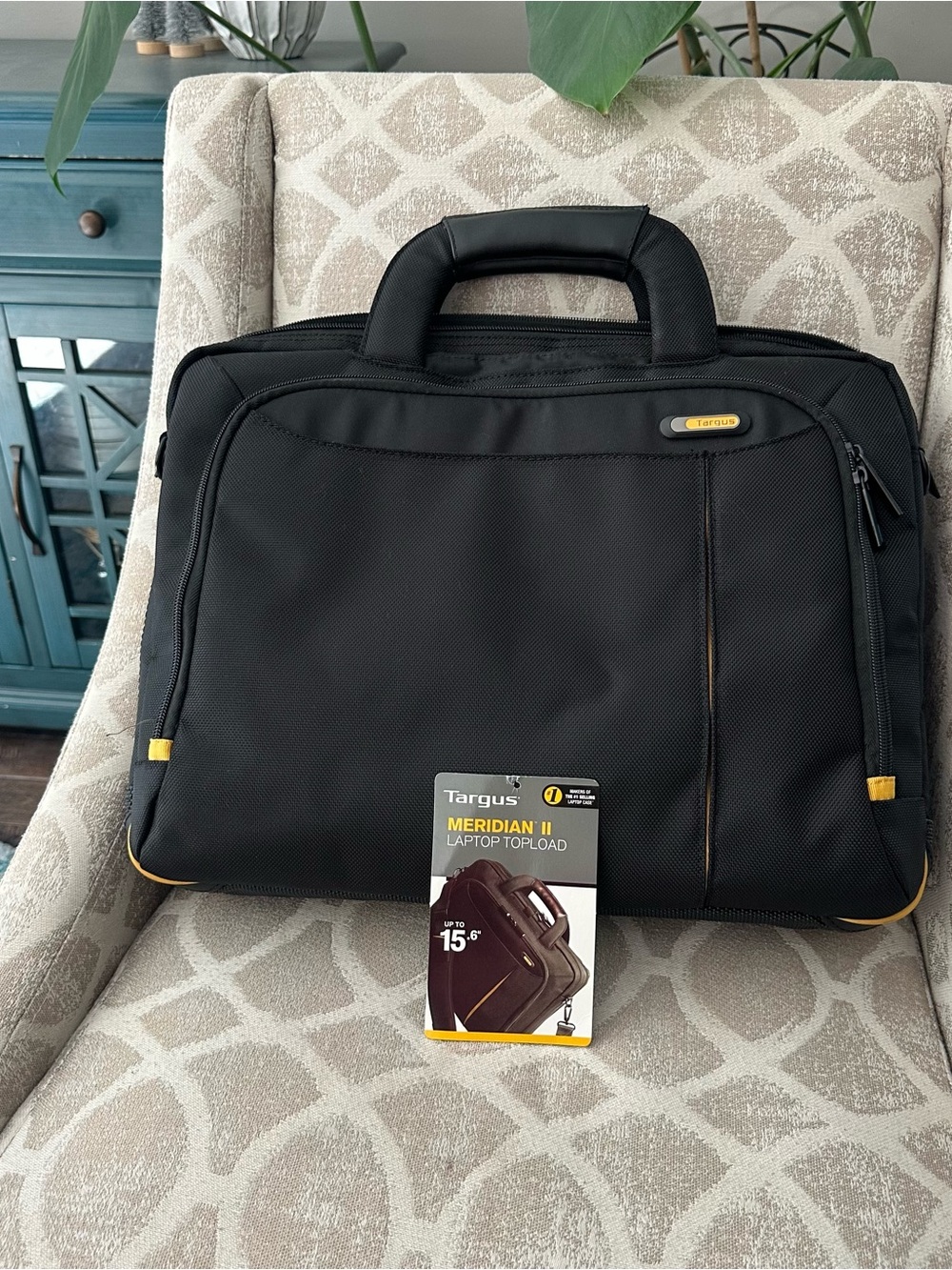 Targus Black Laptop Brief with Yellow Accents